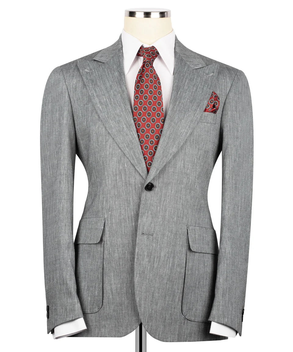 Classic Gray Linen Blazer for Men