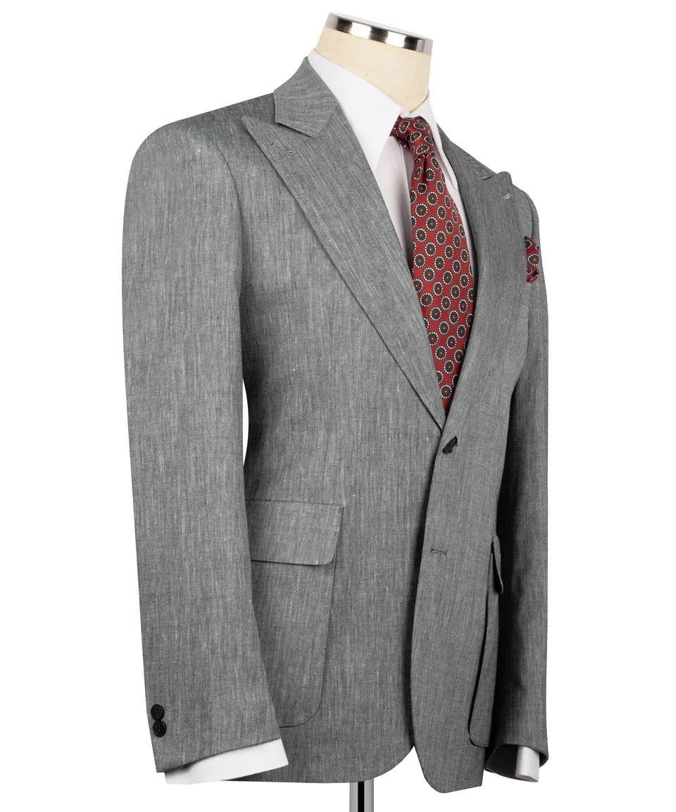 gray linen blazer for men