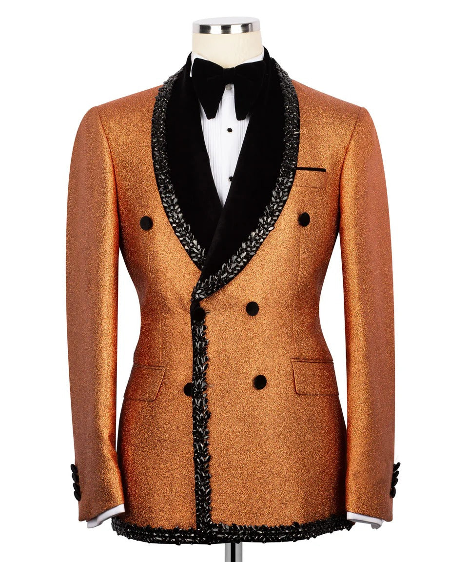 Copper Shimmer Tuxedo – Bold Luxury for the Spotlight