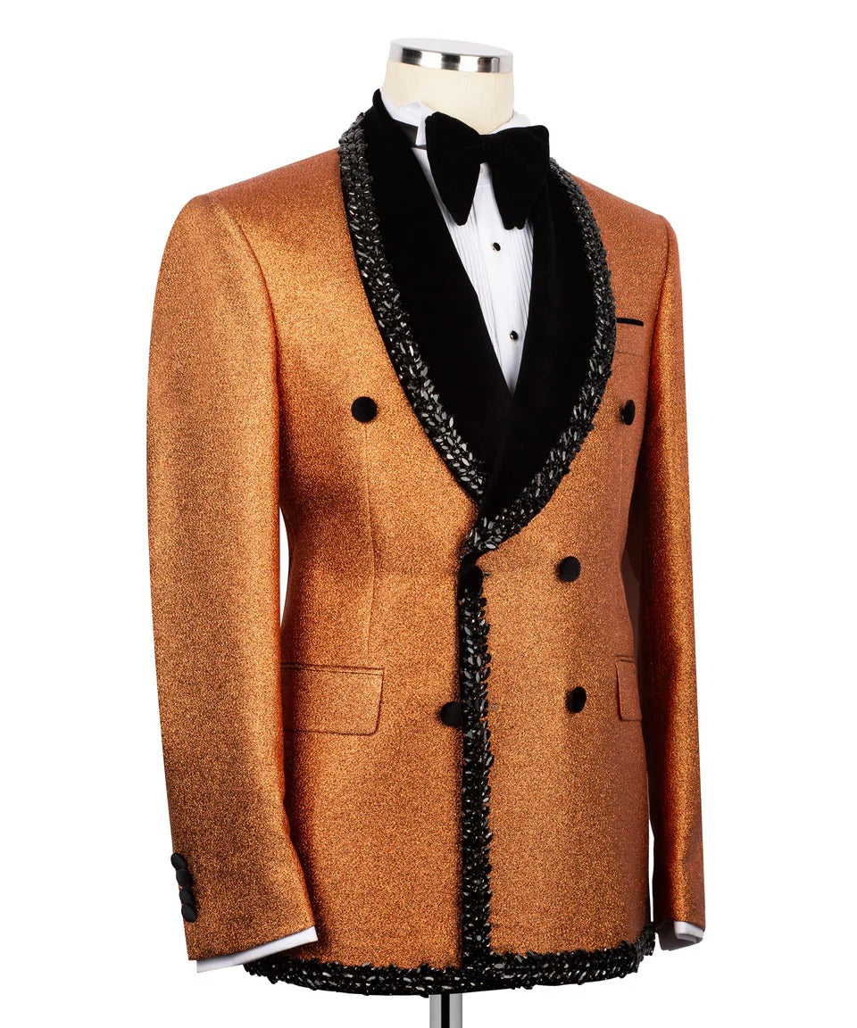 Copper Shimmer Tuxedo – Bold Luxury for the Spotlight