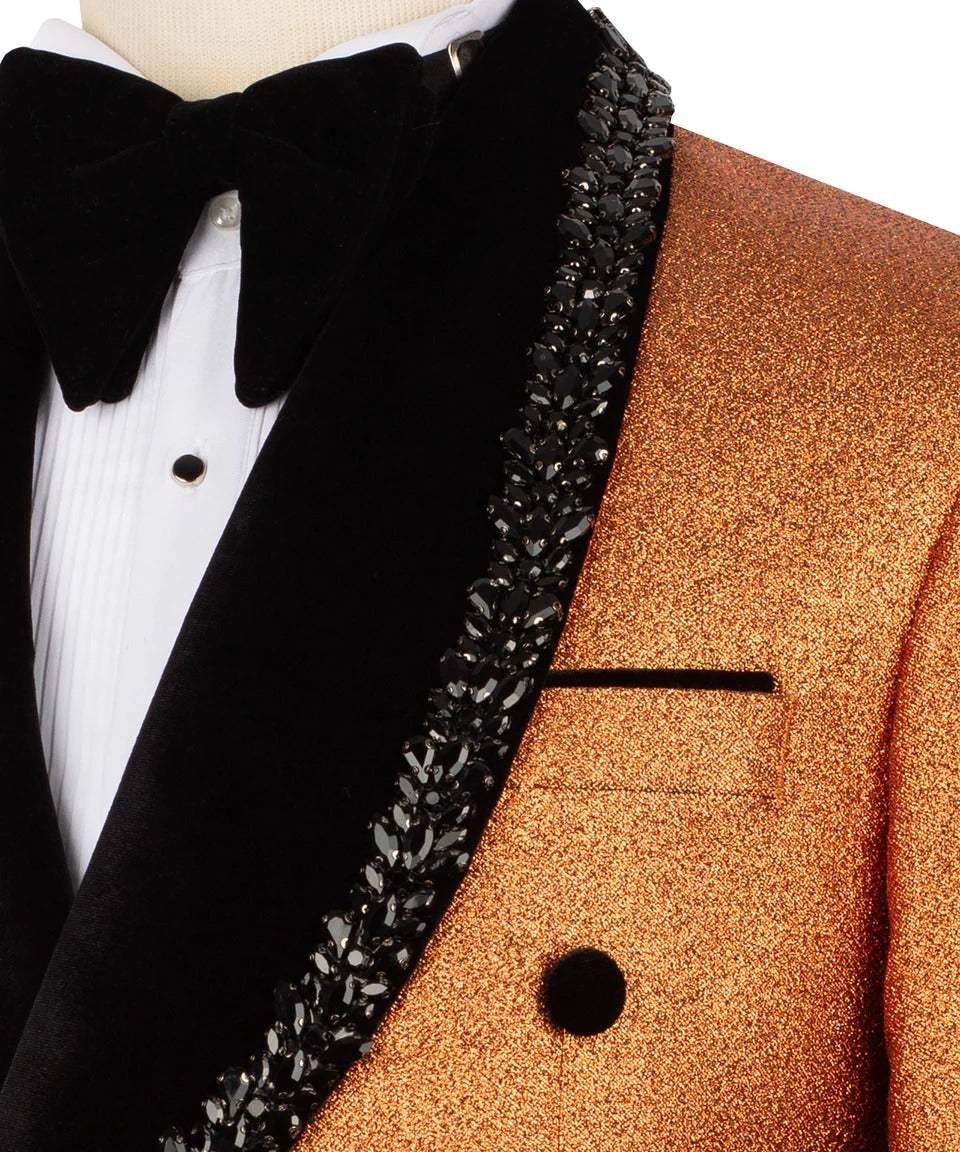 Copper Shimmer Tuxedo – Bold Luxury for the Spotlight