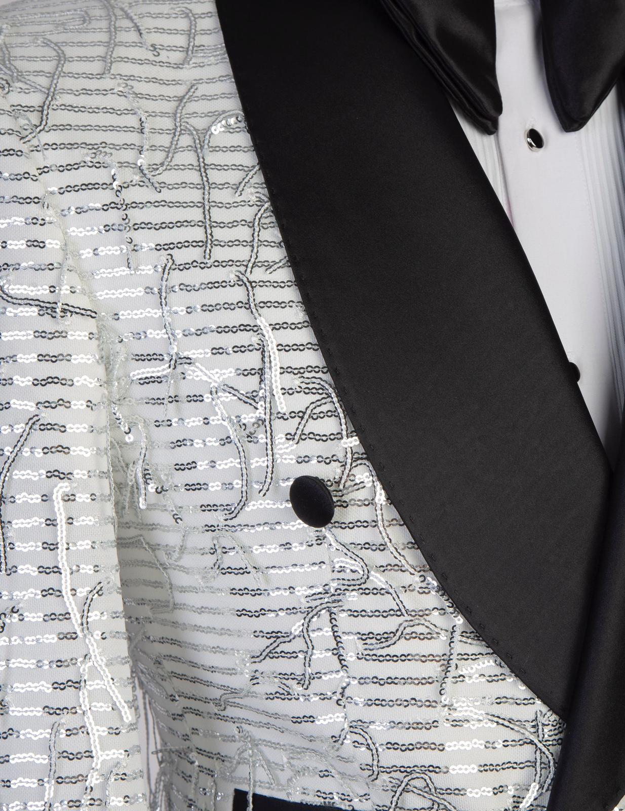 Striking White Sequin Tuxedo