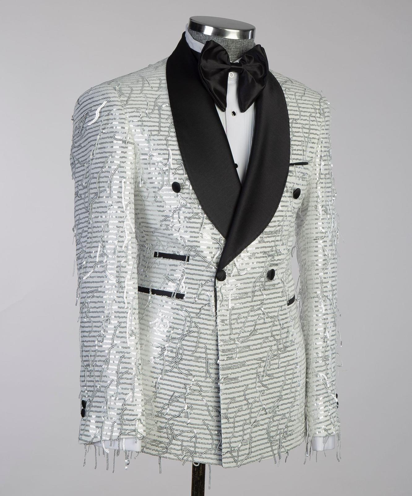 Striking White Sequin Tuxedo