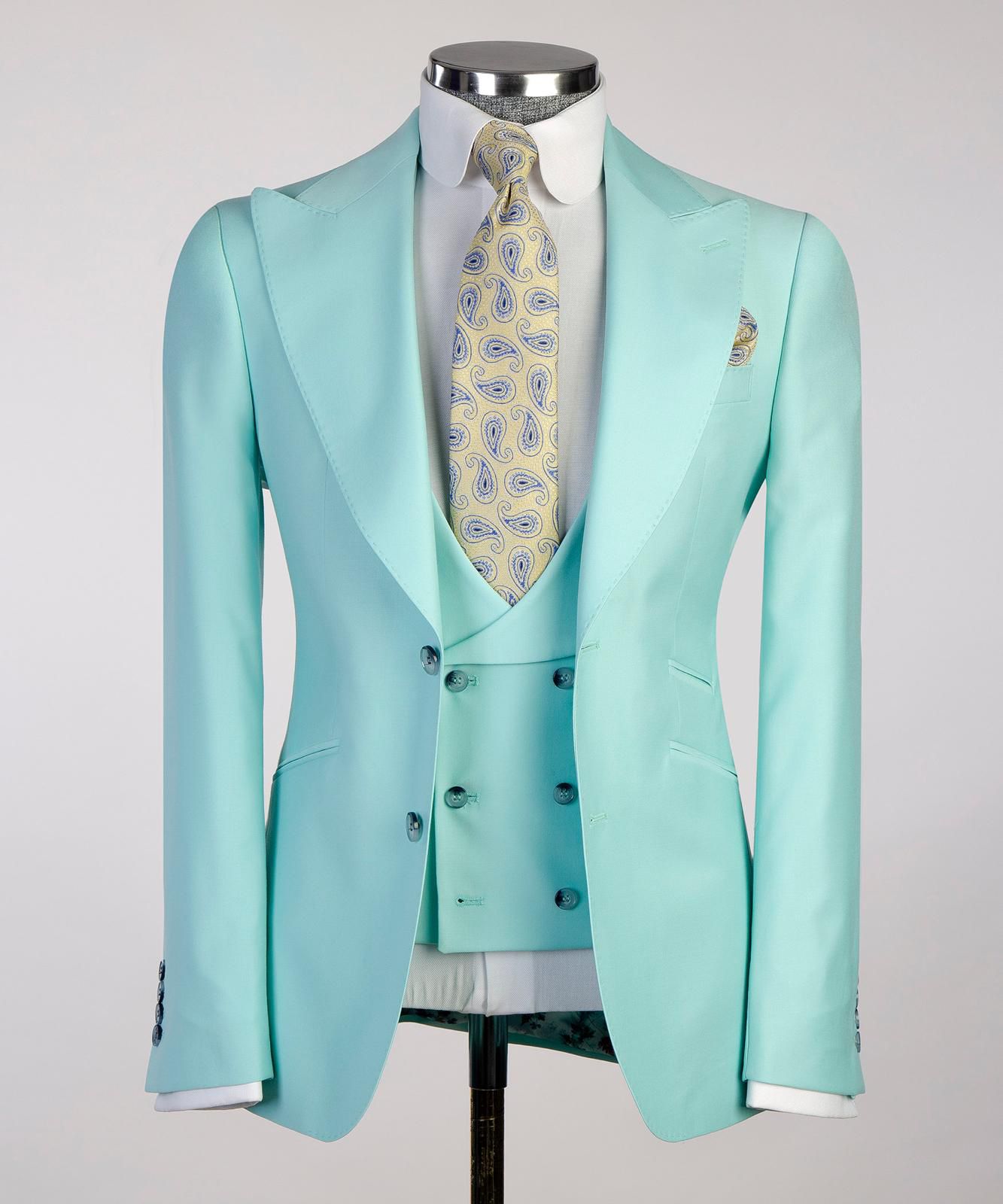 Paste Color 3 Piece Suit For Men