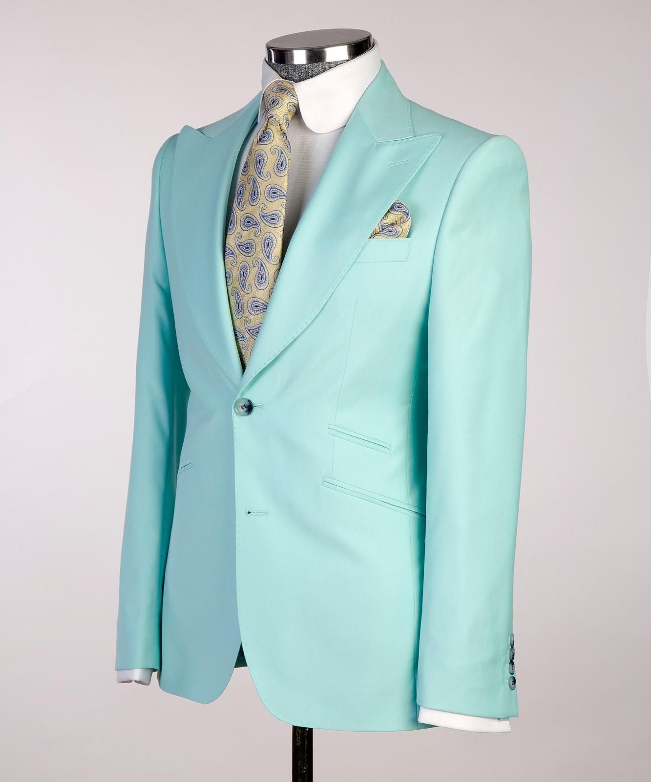 Paste Color 3 Piece Suit For Men