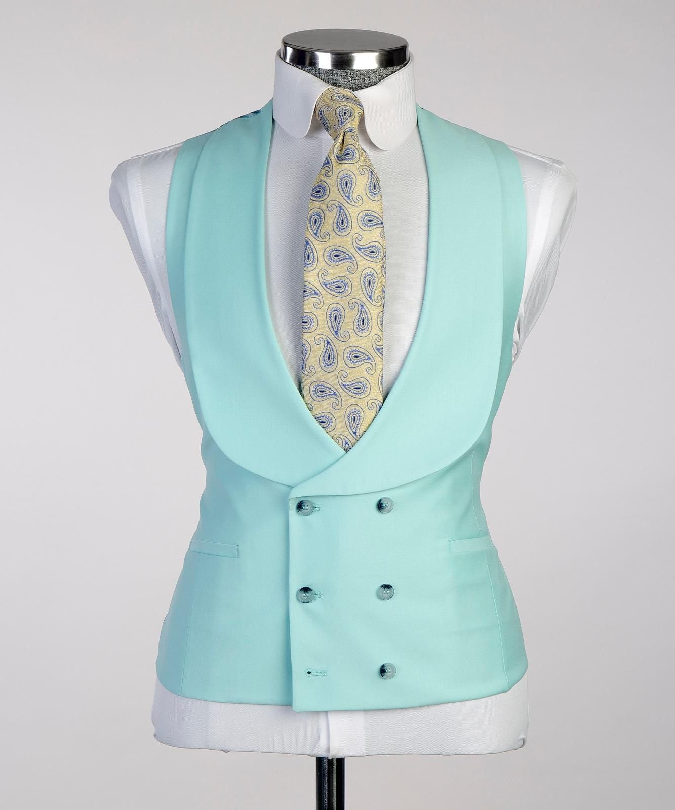 Paste Color 3 Piece Suit For Men