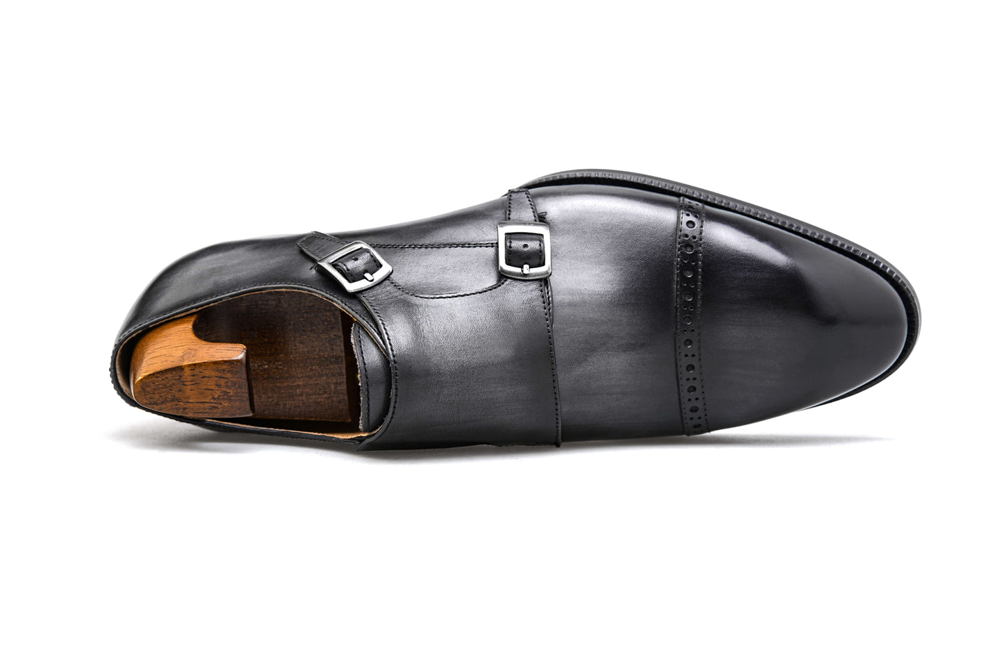 Regal Double Monk Black Shoes