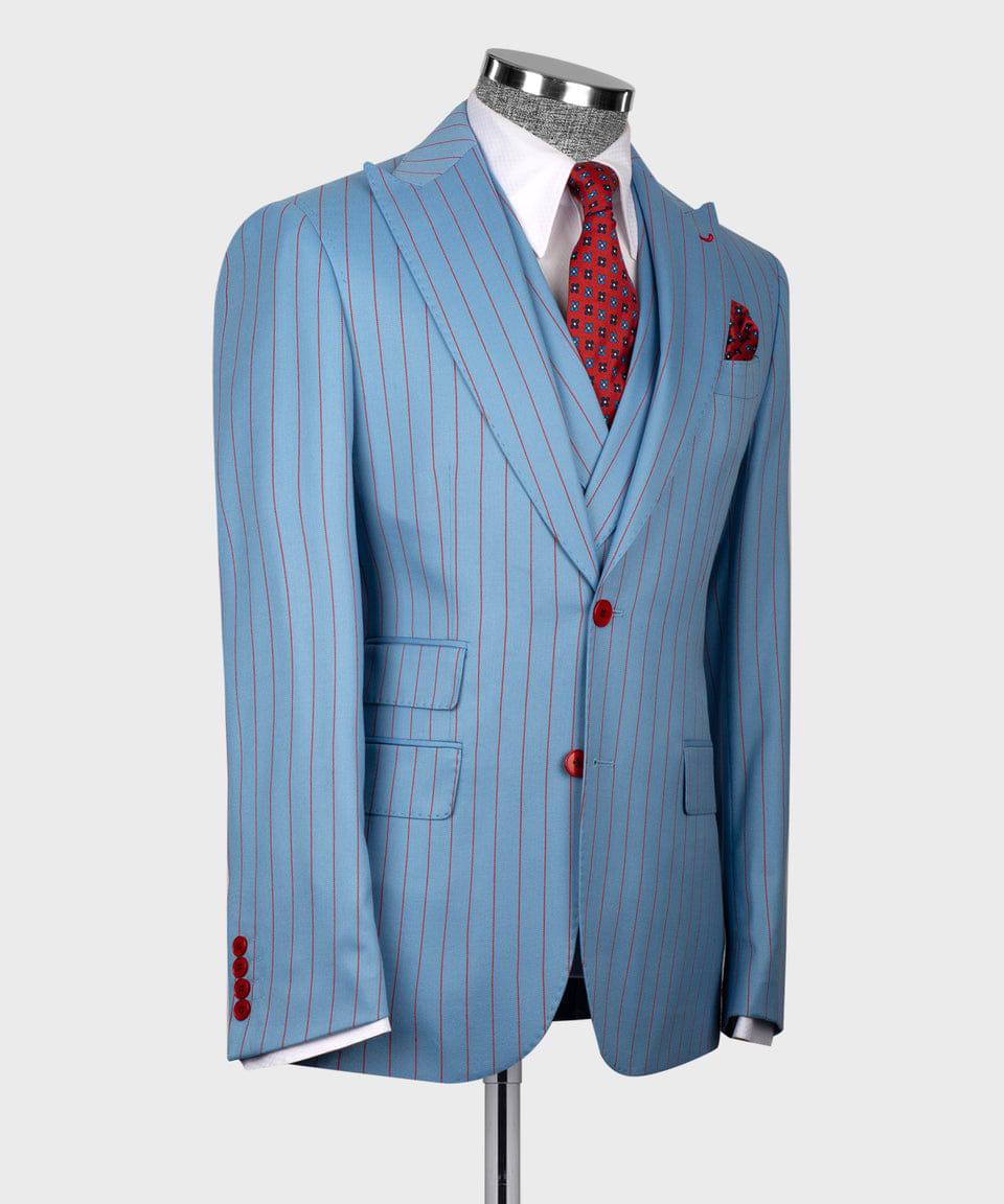 “Skyline Elegance” Pinstripe Suit