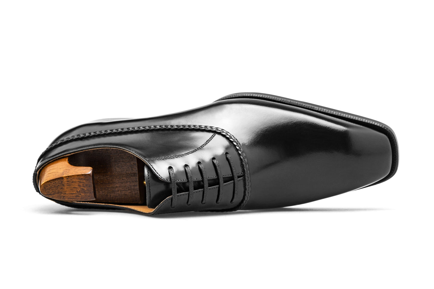 Elegant black Balmoral oxfords with sleek design and polished finish for formal occasions