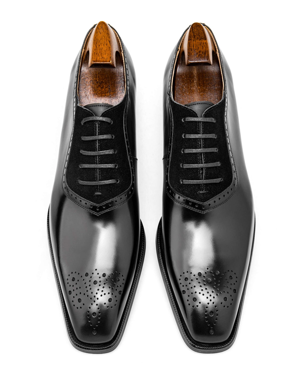 KOSS ATELIER Vanguard Oxford shoes USA in black leather with stylish brogue detailing