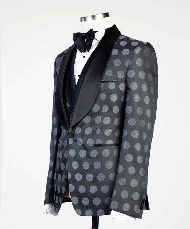 Gray Polka Dot Tuxedo