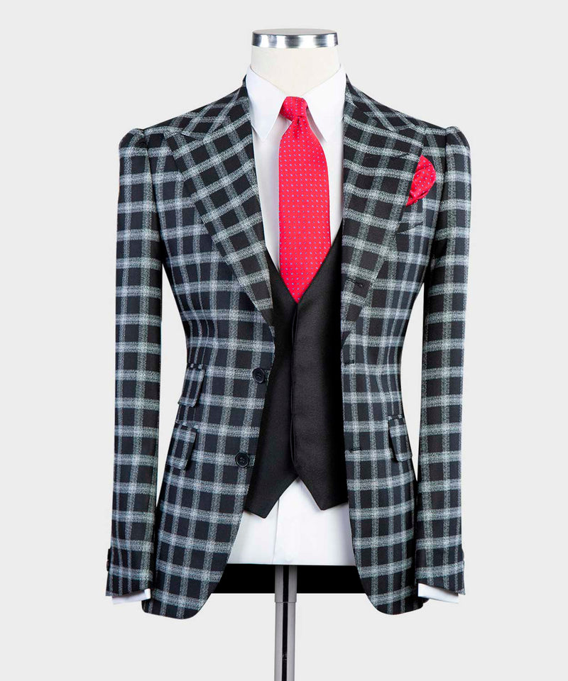 Casual Plaid Suit