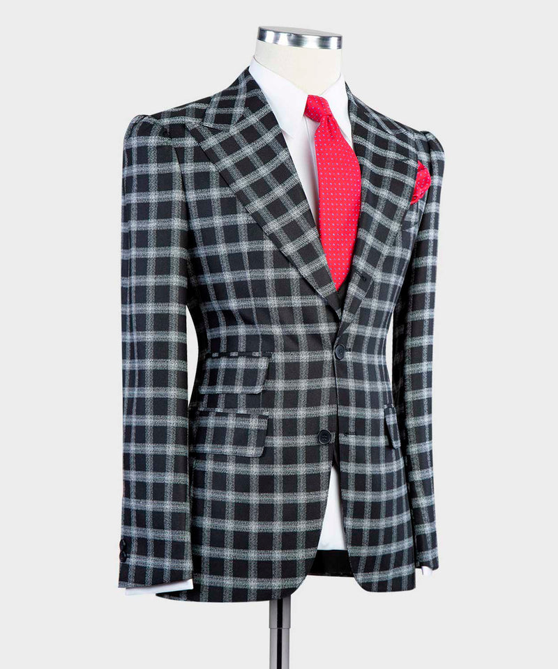 Casual Plaid Suit