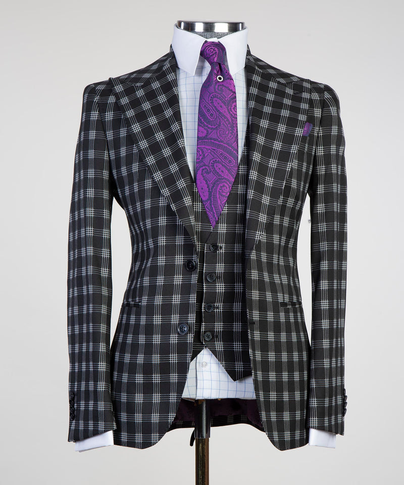 Casual Plaid Suit