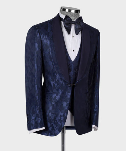 Double-Lapeled Navy Tuxedo