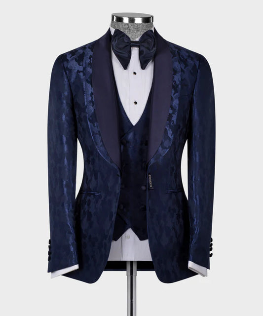 Double-Lapeled Navy Tuxedo