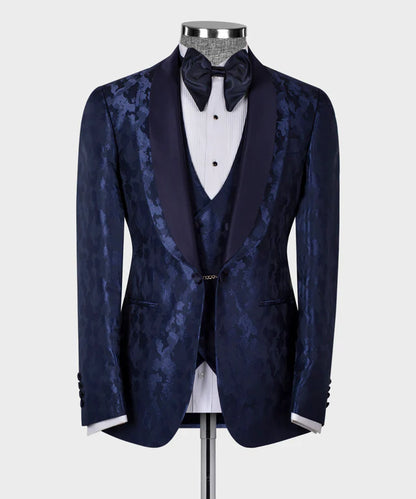 Double-Lapeled Navy Tuxedo