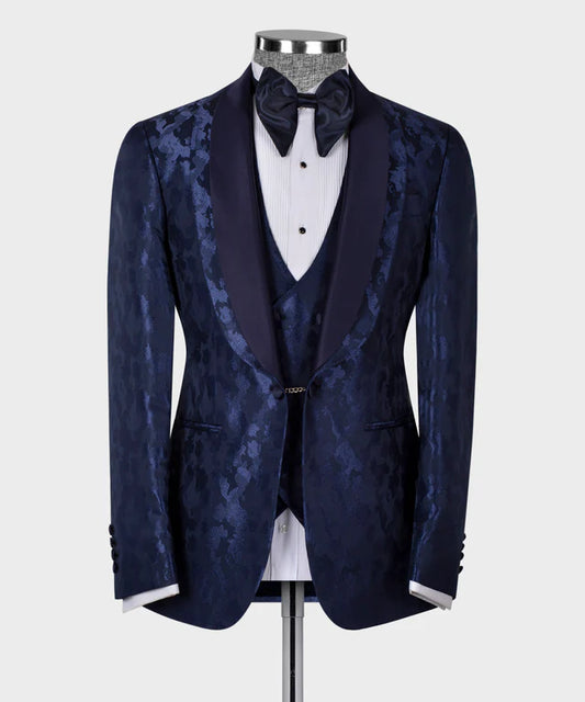 Double-Lapeled Navy Tuxedo