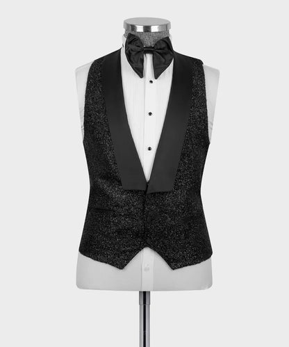 Black Glitter Classic Tuxedo – Shine with Subtle Power