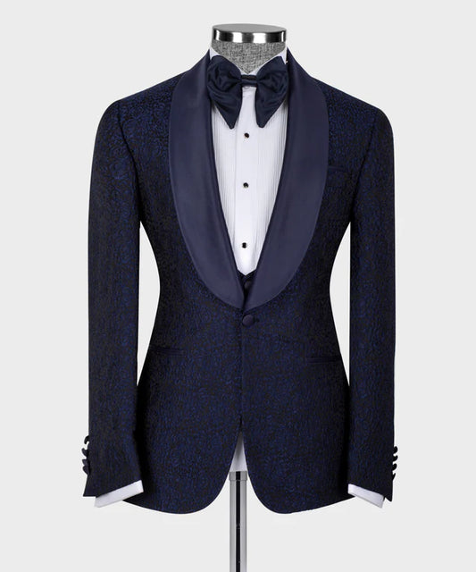 Blue Satin Collar Blue Tuxedo.