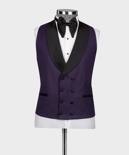 Black Stain Collar Purple Tuxedo