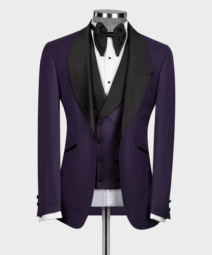 Black Stain Collar Purple Tuxedo