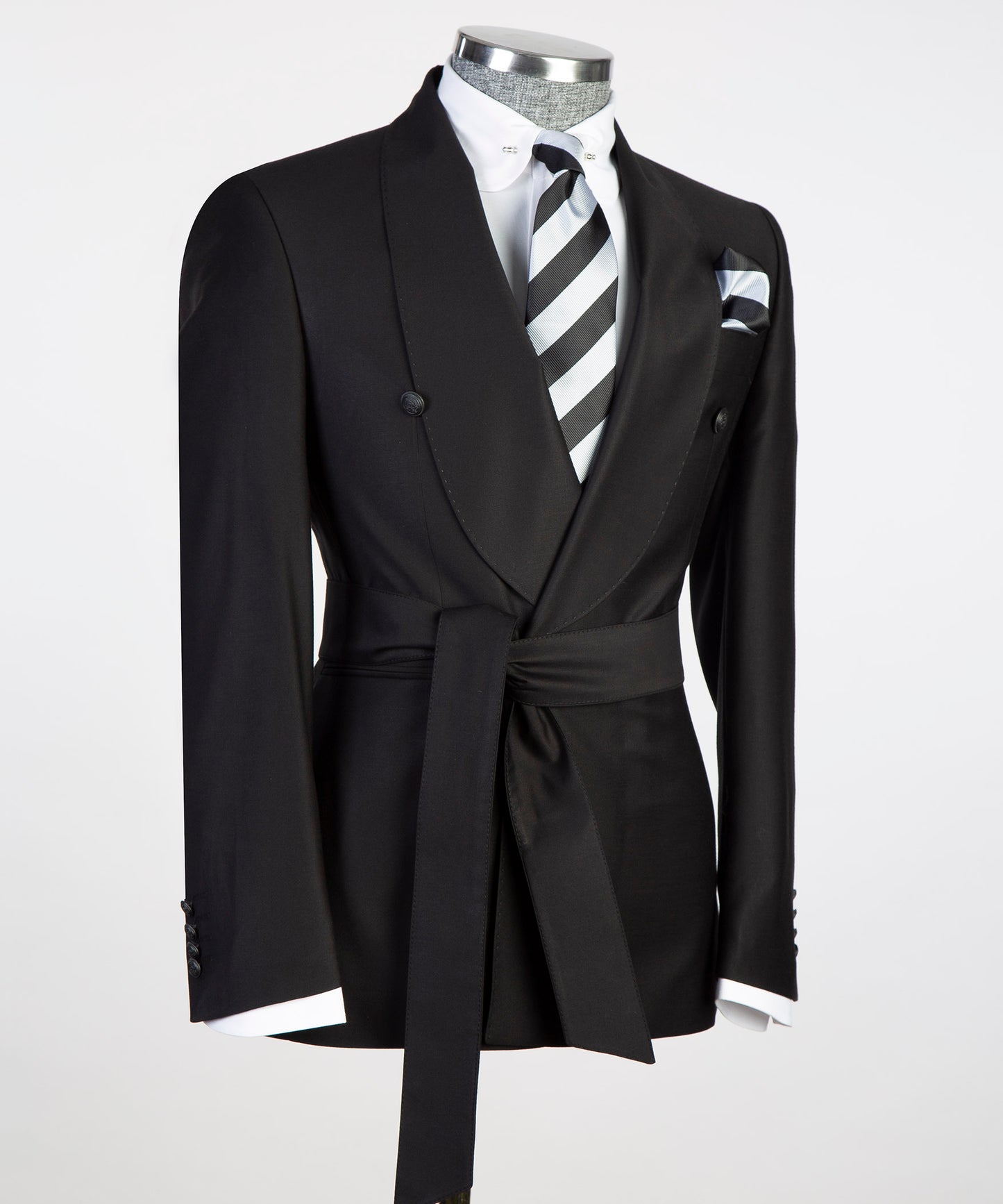 Classic Black Belted Suit