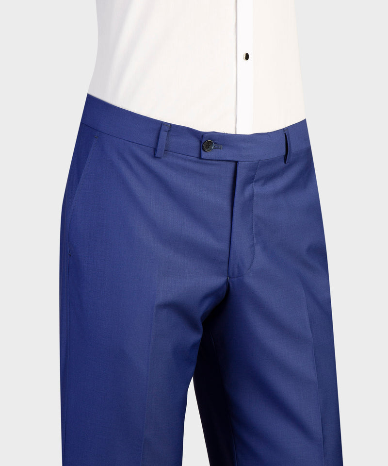 Blue Belted Suit Pant