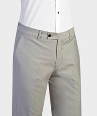 Belted Gray Suit Pant