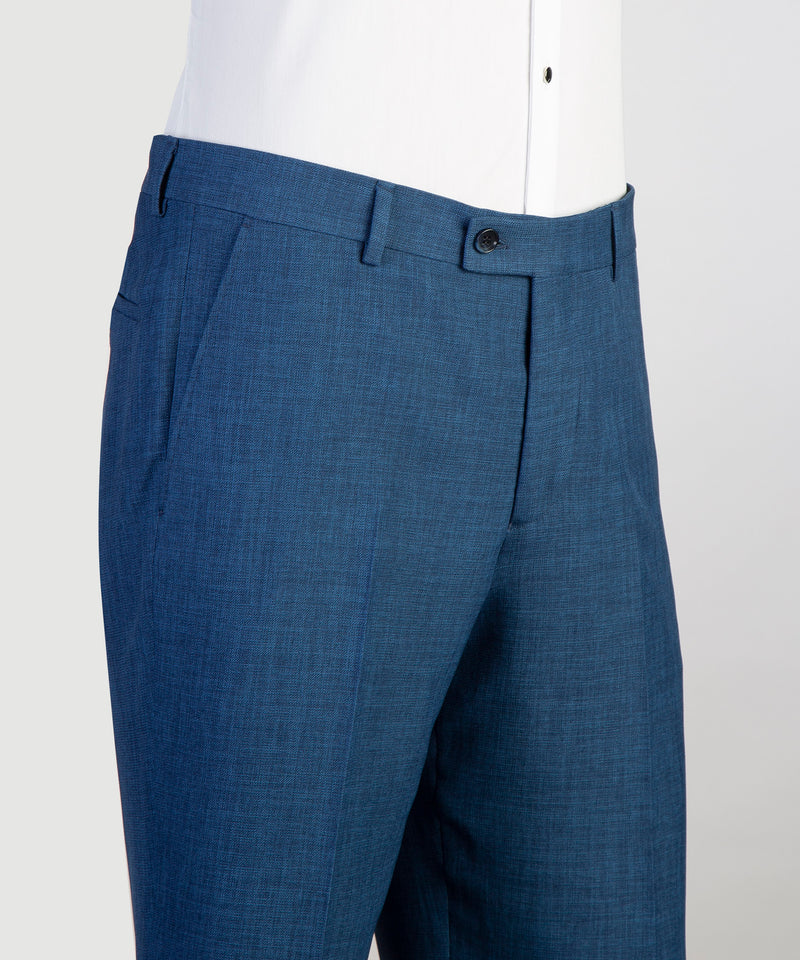 Belted Blue Suit Pant