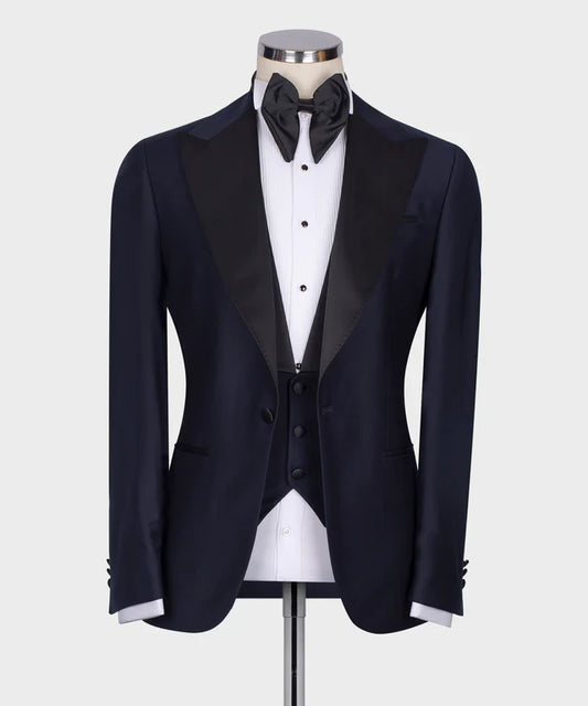 Black Collar Classic Dark Blue Tuxedo
