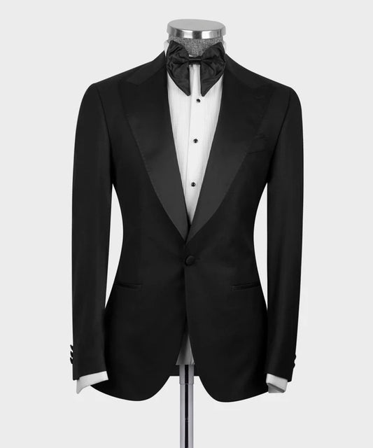 Black Collar Classic Black Tuxedo - Pure Elegance
