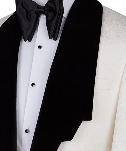 Ivory Tuxedo with Black Velvet Collar