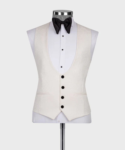 Ivory Tuxedo with Black Velvet Collar