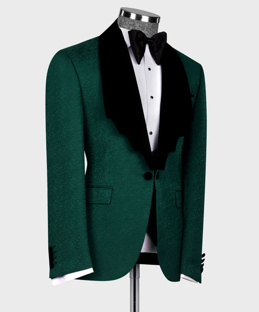 Green Tuxedo with Black Collar
