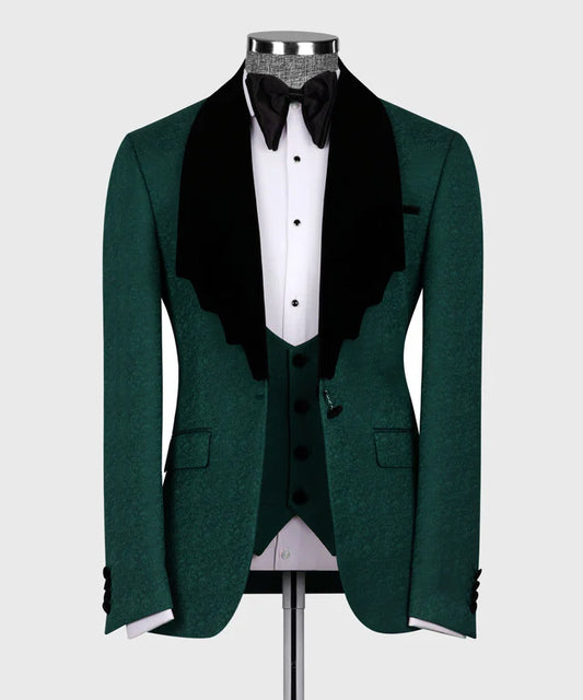 Green Tuxedo with Black Collar