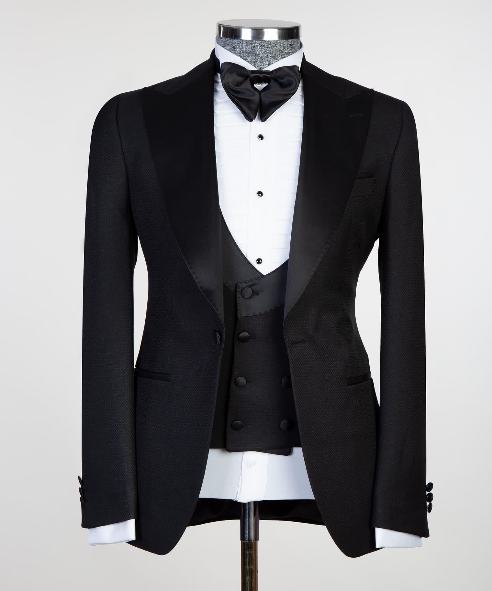 3-piece Black Tuxedo Wedding 