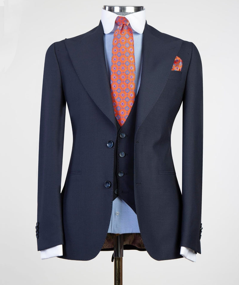 3 Piece Dark Blue Business Suit