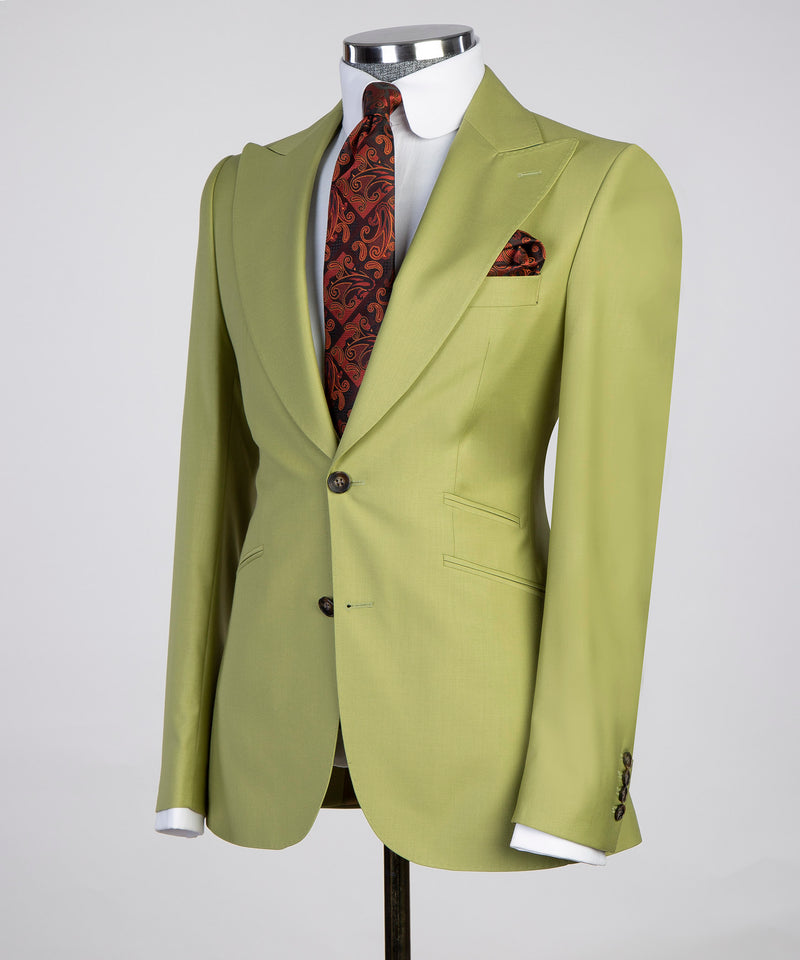 3 Piece Light Green Tuxedo Suit