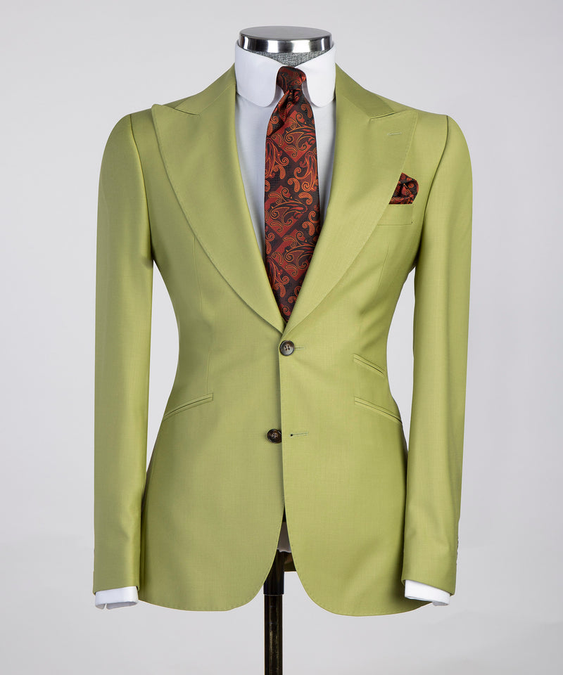 3 Piece Light Green Tuxedo Suit