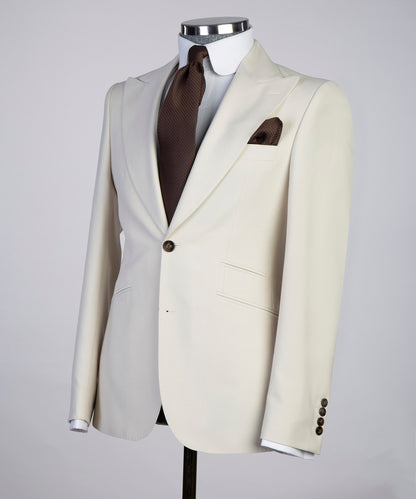 3 Piece Light Yellow Suit Mens