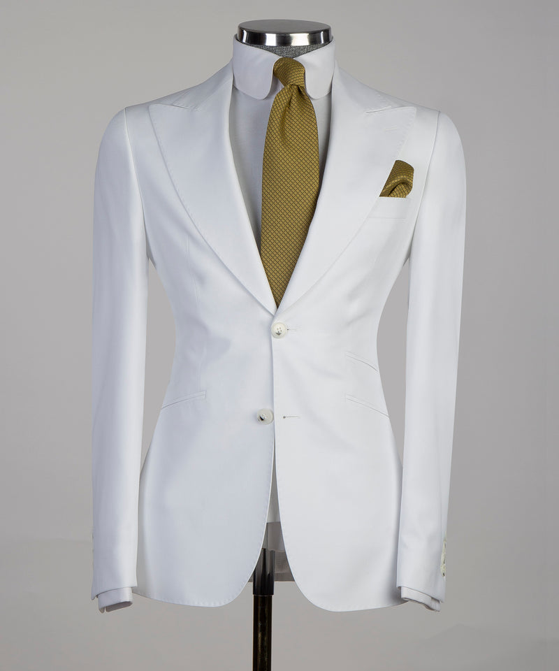 3 Piece Mens White Tuxedo