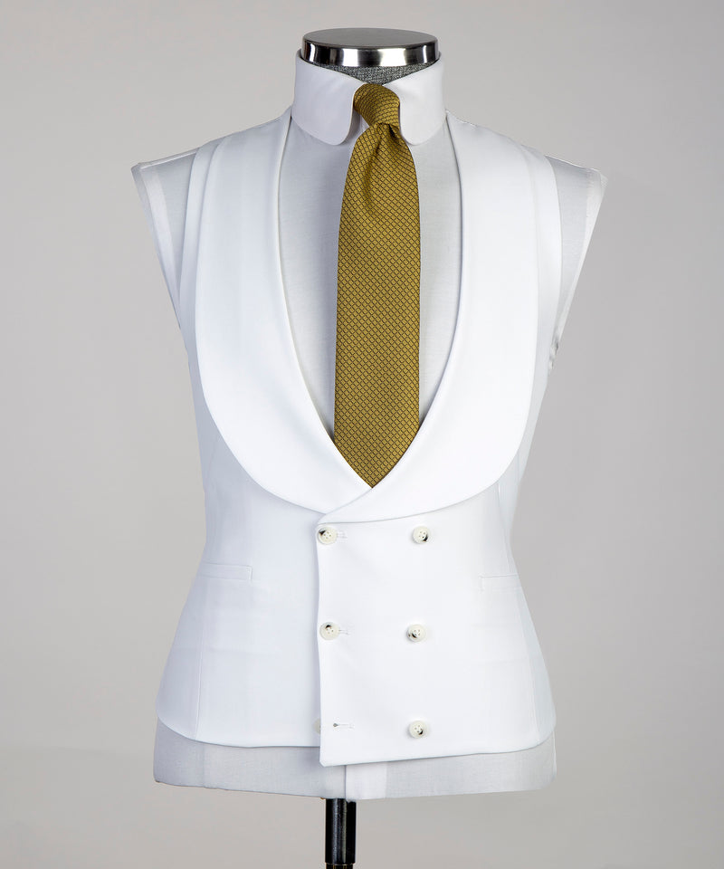 3 Piece Mens White Tuxedo