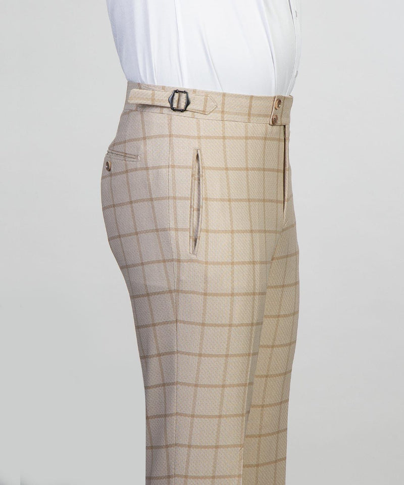 3 Piece Striped Beige Business Suit pant