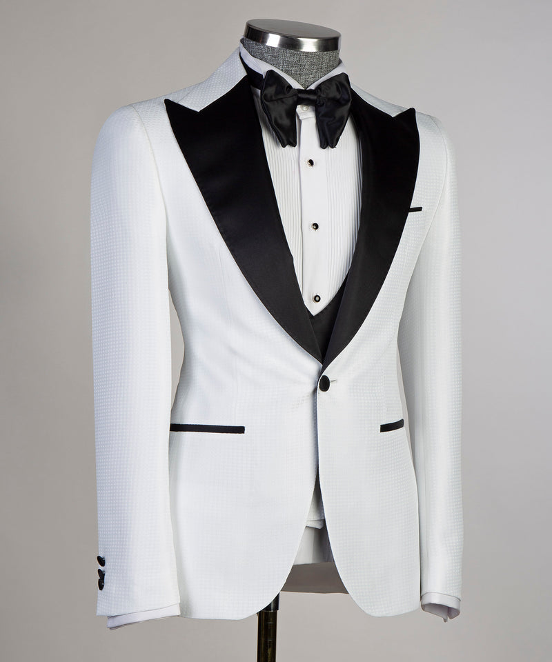 3 Piece White Tuxedo Jacket