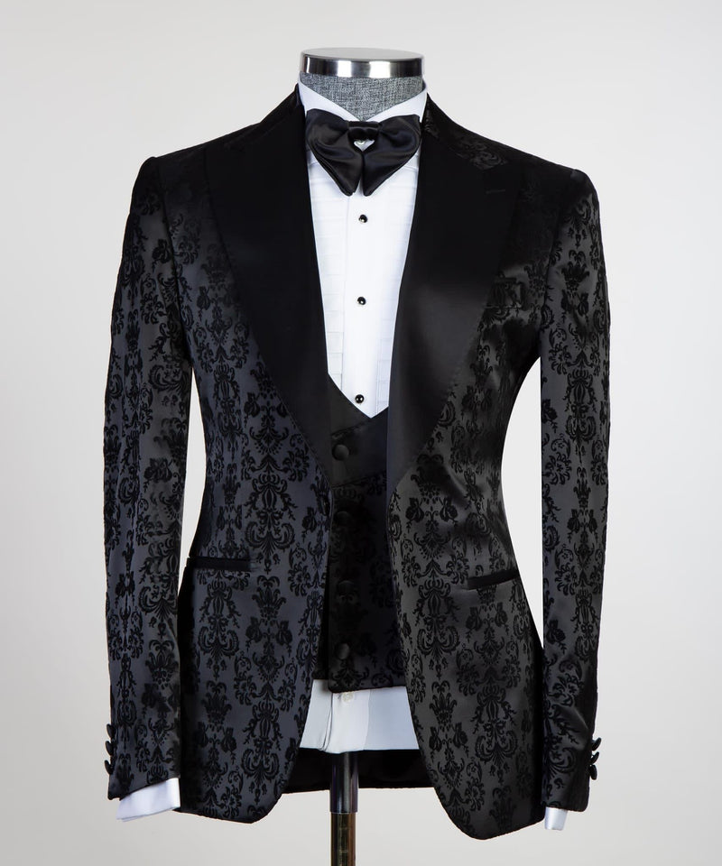 3 Pieces Black Designer Tuxedo 