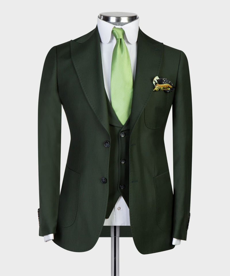 3 Pieces Forest Green Suit