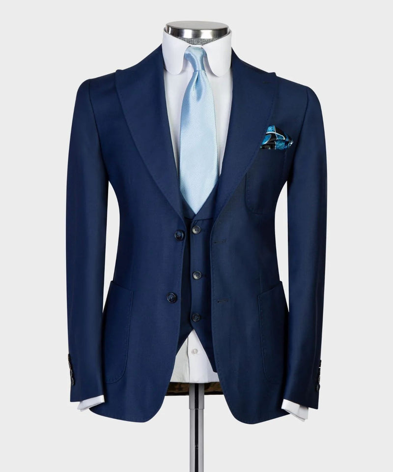 3 Pieces Navy Blue Suit for Men