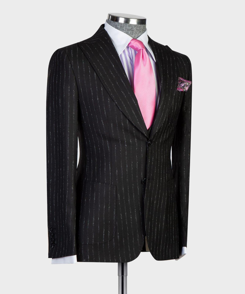 3 pieces Mens Black Plaid Suit