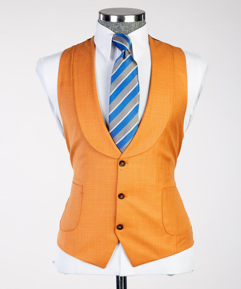 3 pieces Orange Luxury Suit Vest